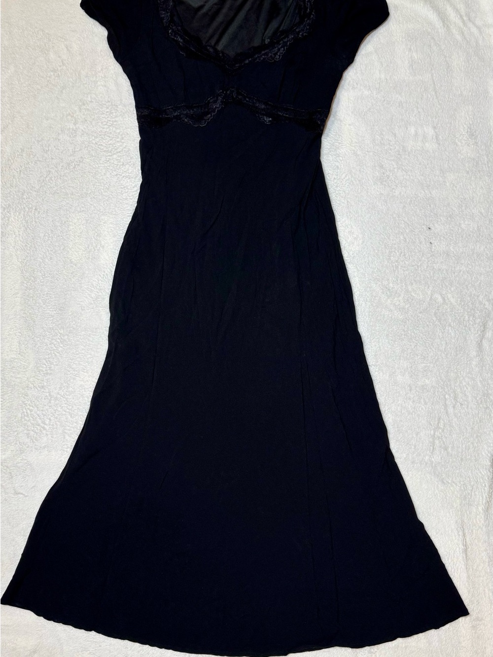 Workshop Republic Clothing Black Maxi Dress with Lace Accents